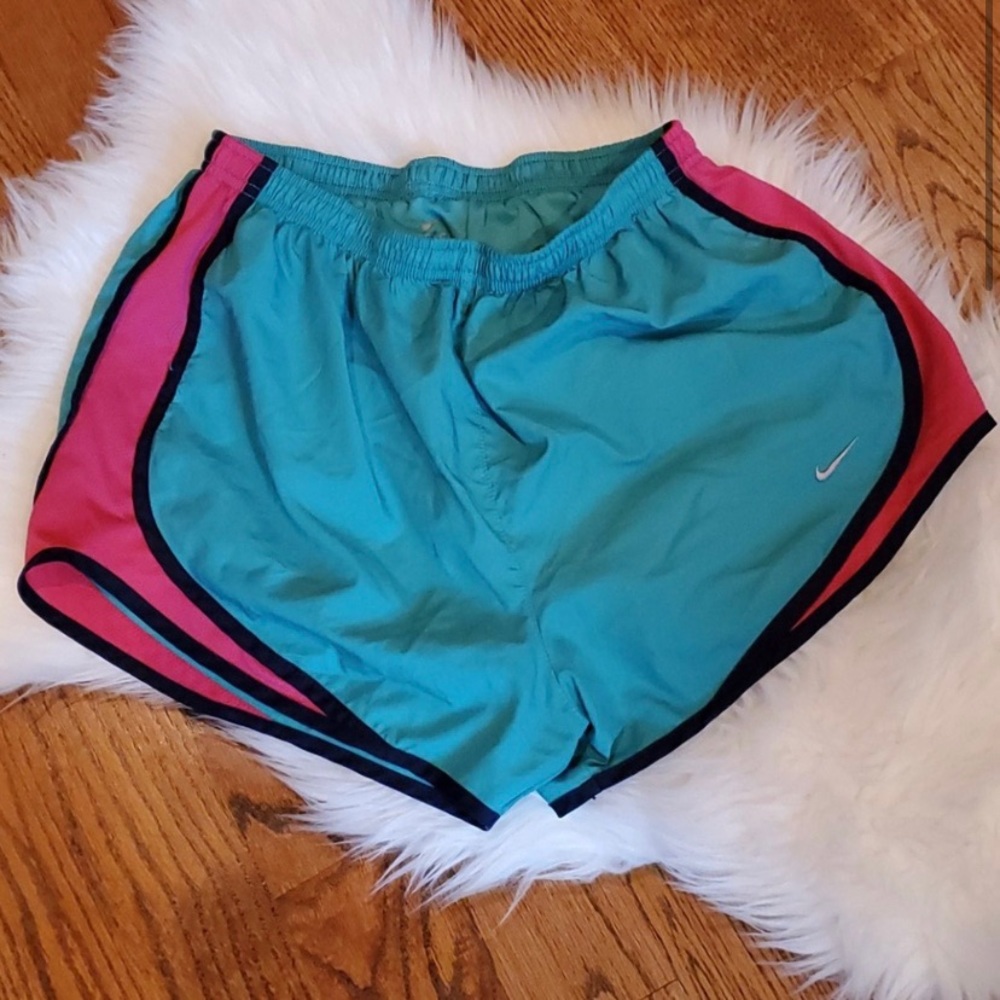 Nike Short Teal Tempo Run Shorts Elastic Self Tie